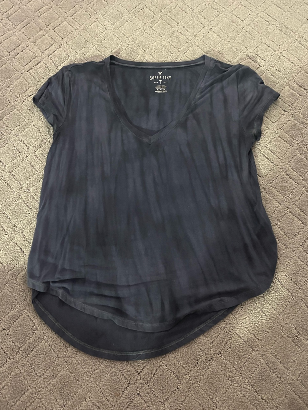 American Eagle Blue V-Neck Top